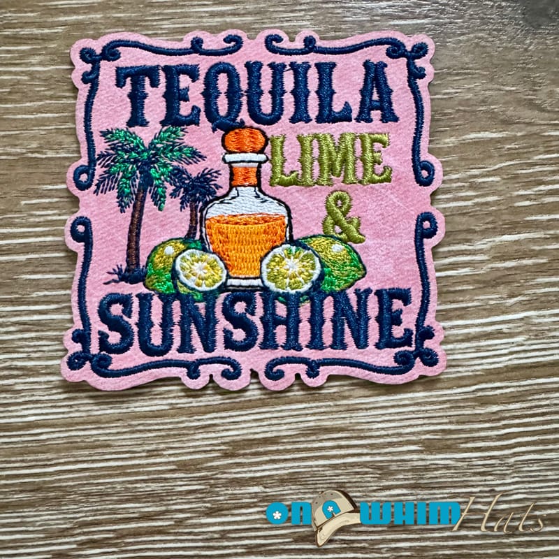 On A Whim Hats Tequila and Sunshine Leather Iron-On Patch