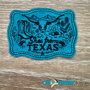 On A Whim Hats Texas Girl Leather Iron-On Patch