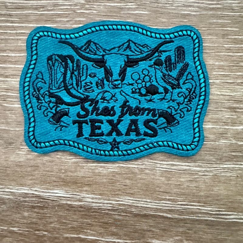 On A Whim Hats Texas Girl Leather Iron-On Patch