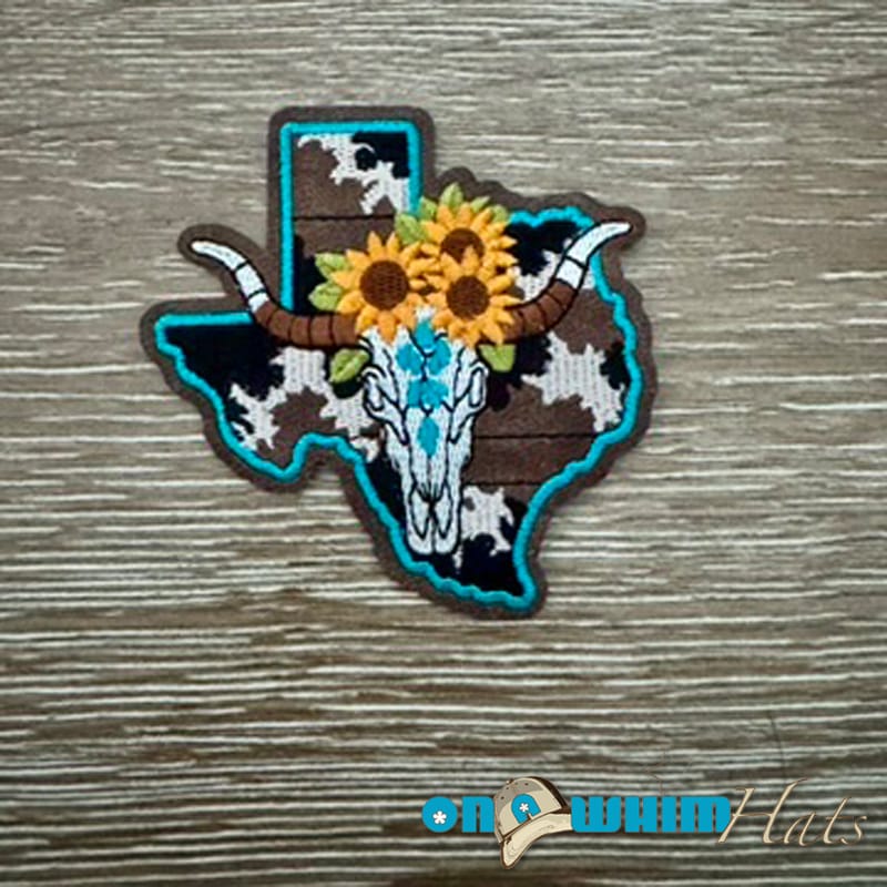 On A Whim Hats Texas Leather Iron-On Patch