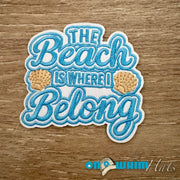 On A Whim Hats The Beach is Where I Belong Iron-On Patch