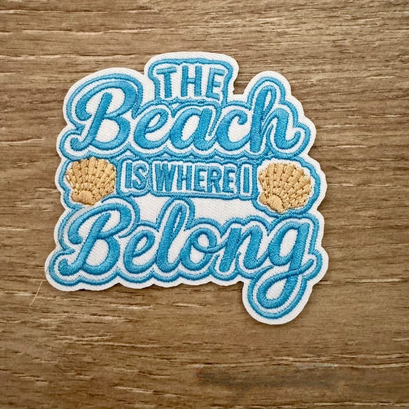 On A Whim Hats The Beach is Where I Belong Iron-On Patch