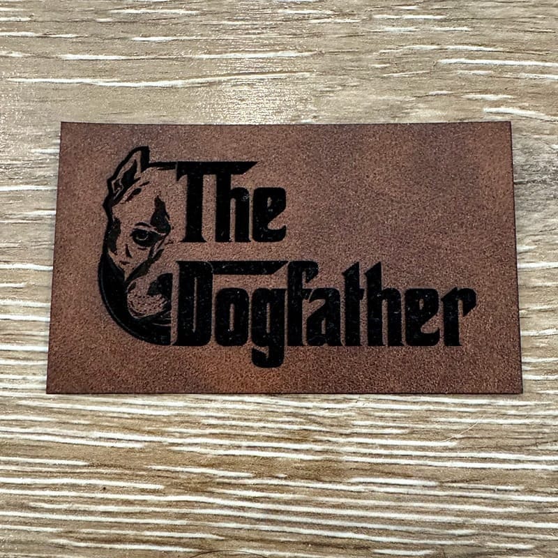 On A Whim Hats The Dogfather Leatherette Iron-On Patch