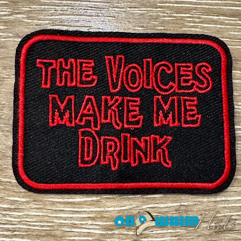 On A Whim Hats The Voices Embroidered Iron-On Patch