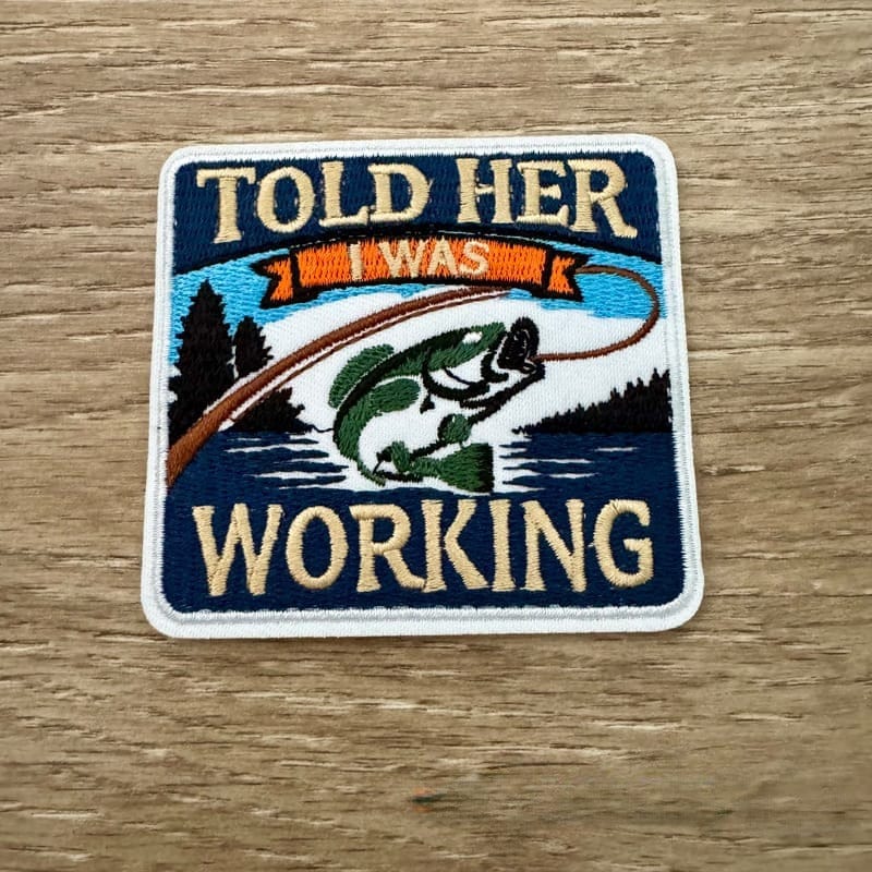 On A Whim Hats Told Her I Was Working Iron-On Patch