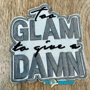 On A Whim Hats Too Glam Grey Embroidered Iron-On Patch