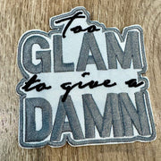 On A Whim Hats Too Glam Grey Embroidered Iron-On Patch