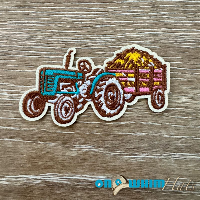 On A Whim Hats Tractor Iron-On Patch