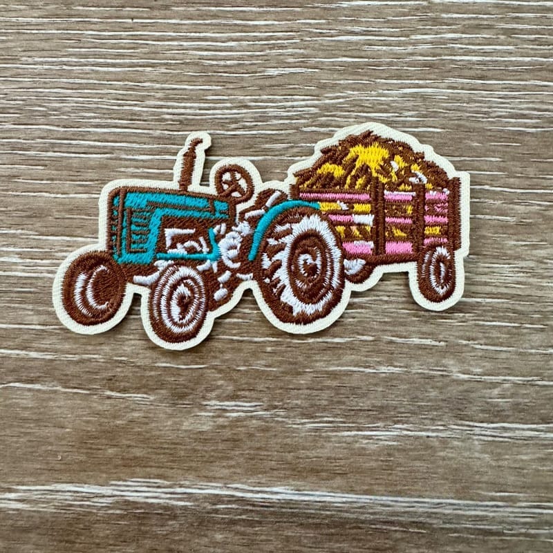 On A Whim Hats Tractor Iron-On Patch