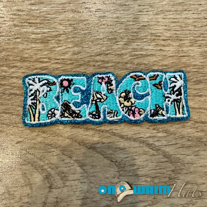 On A Whim Hats Tropical Beach Embroidered Iron-On Patch