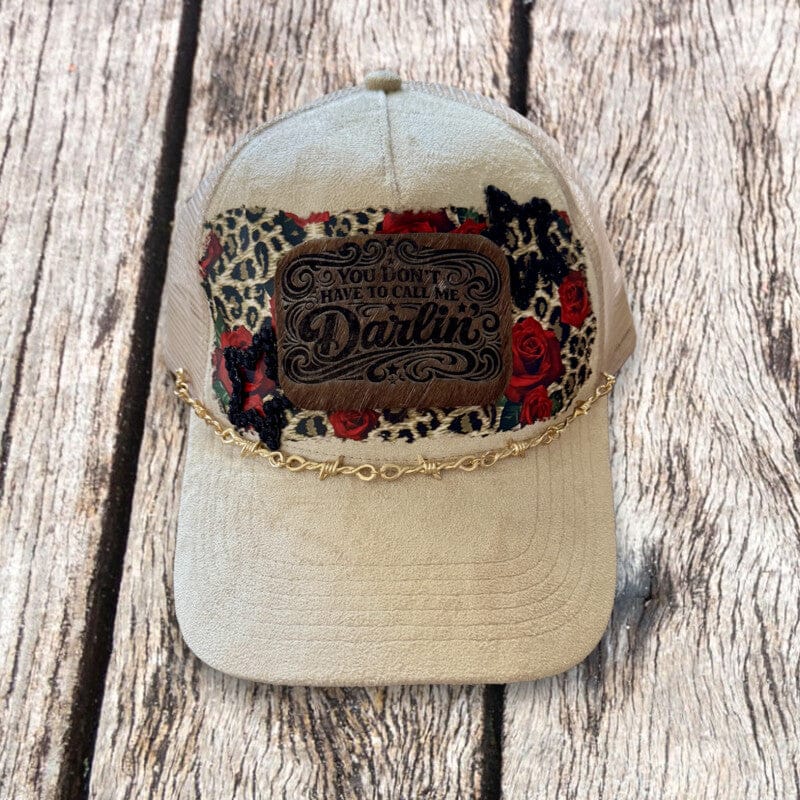 On A Whim Hats Darlin' Leopard & Roses Trucker Hat