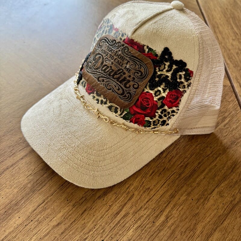 On A Whim Hats Darlin' Leopard & Roses Trucker Hat