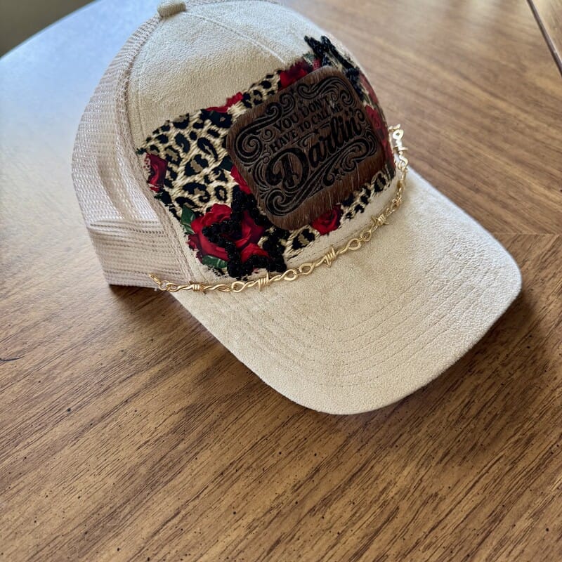 On A Whim Hats Darlin' Leopard & Roses Trucker Hat