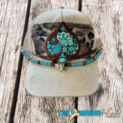 On A Whim Hats Turquoise Spade Cowgirl Vegan Suede Trucker Hat