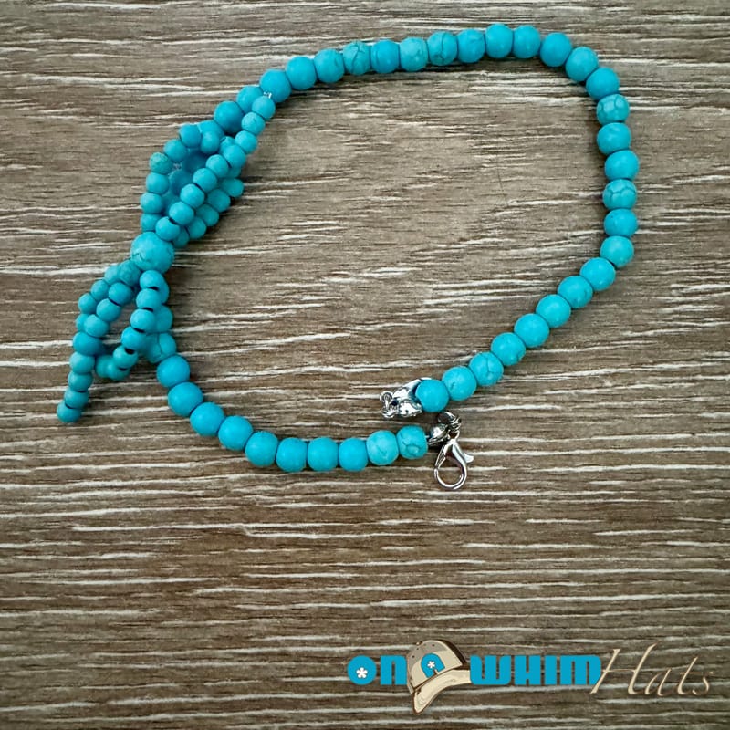 On A Whim Hats Turquoise Bow Hat Chain
