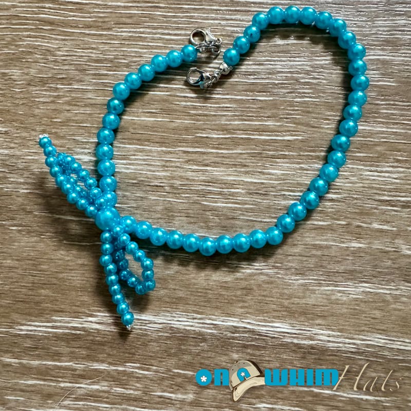 On A Whim Hats Turquoise Bow Hat Chain