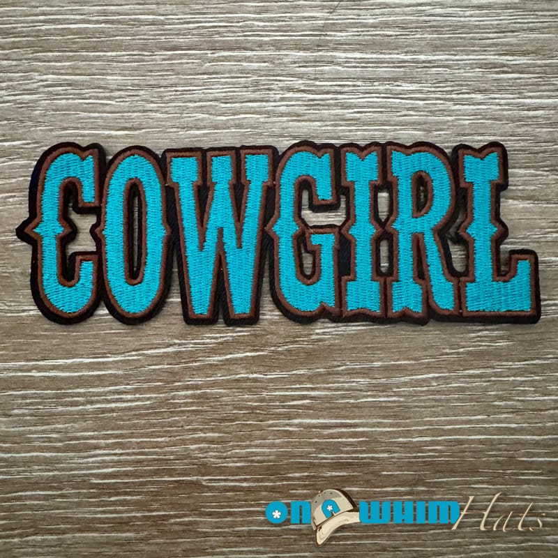 On A Whim Hats Turquoise Cowgirl Iron-On Patch