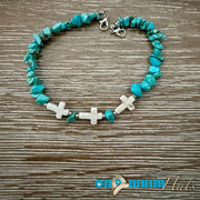 On A Whim Hats Turquoise Cross Hat Chain