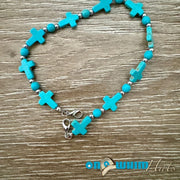 On A Whim Hats Turquoise Cross Hat Chain