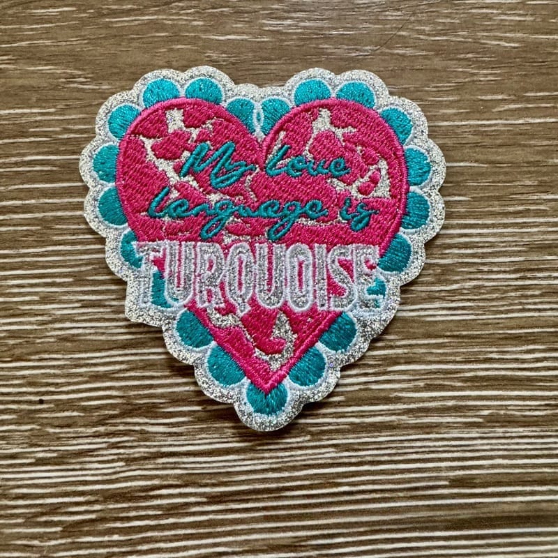 On A Whim Hats Turquoise Iron-On Patch
