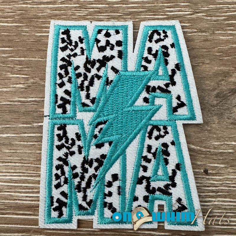 On A Whim Hats Turquoise Mama Iron-On Patch