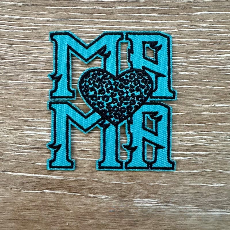 On A Whim Hats Turquoise Mama Iron-On Patch