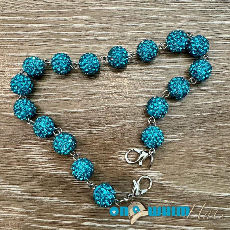 On A Whim Hats Turquoise Sparkly Hat Chain