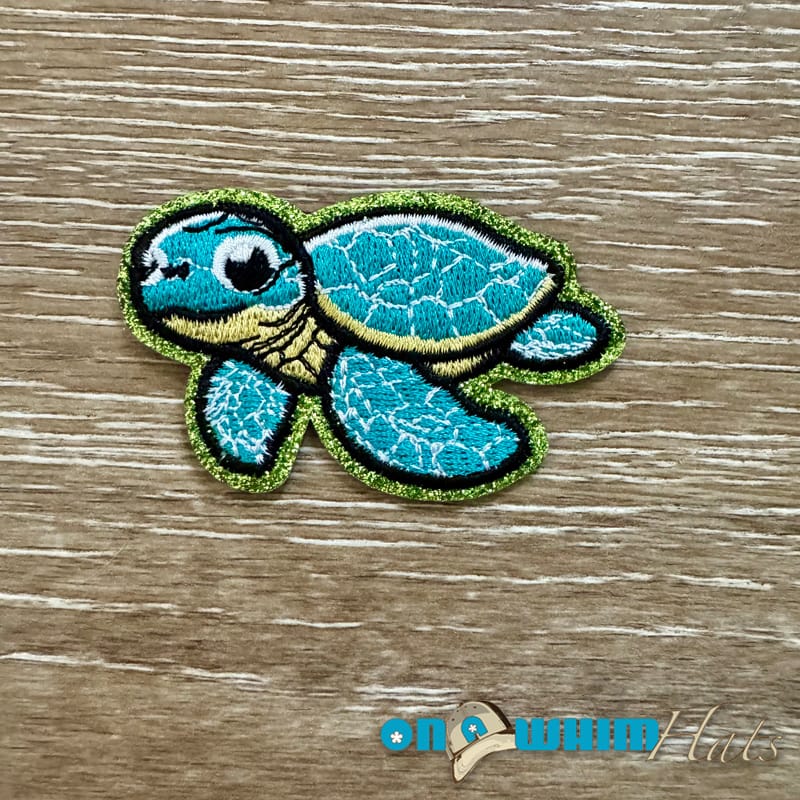 On A Whim Hats Turtle Iron-On Patch