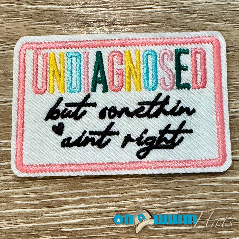 On A Whim Hats Undiagnosed Embroidered Iron-On Patch