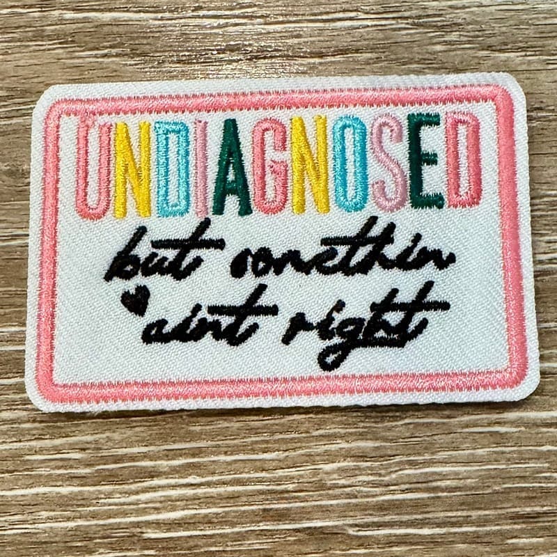 On A Whim Hats Undiagnosed Embroidered Iron-On Patch
