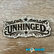 On A Whim Hats Unhinged Genuine Cowhide Iron-On Patch