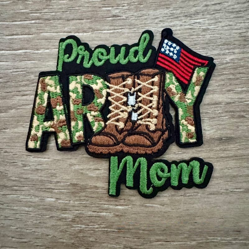 On A Whim Hats US Army Mom Iron-On Patch
