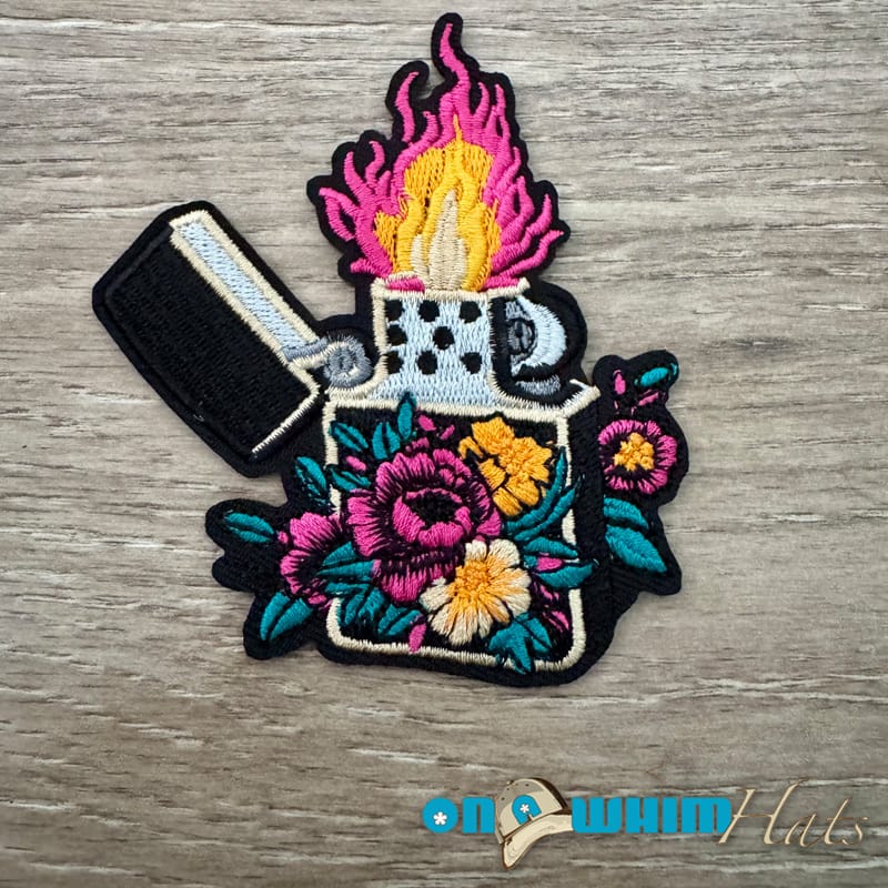 On A Whim Hats Vegas Lighter Iron-On Patch