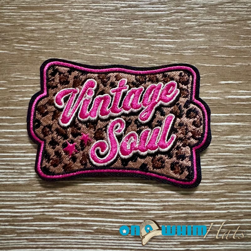 On A Whim Hats Vintage Soul Pink Iron-On Patch