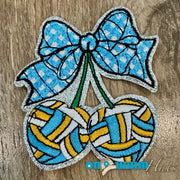 On A Whim Hats Volleyball Cherry Embroidered Iron-On Patch