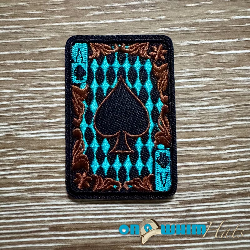 On A Whim Hats Western Ace of Spades Iron-On Patch