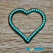 On A Whim Hats Western Aqua Heart Iron-On Patch