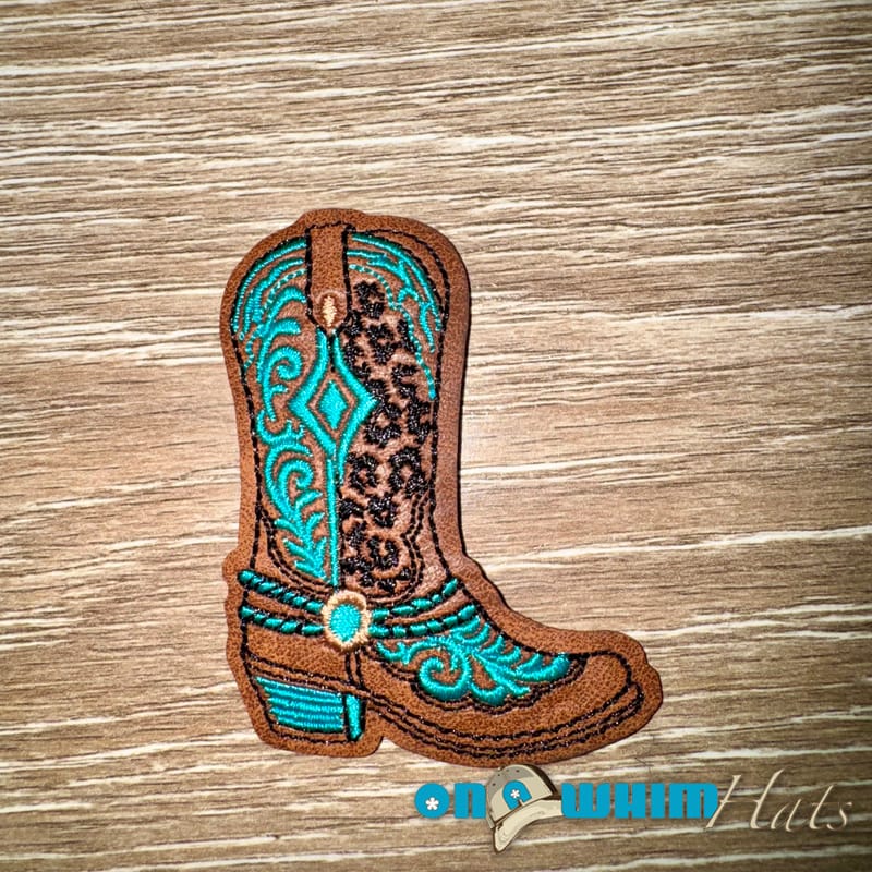 On A Whim Hats Western Boot Iron-On Patch