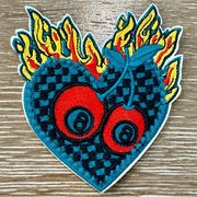 On A Whim Hats Western Cherry Eightball Embroidered Iron-On Patch