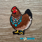 On A Whim Hats Western Chicken Iron-On Patch