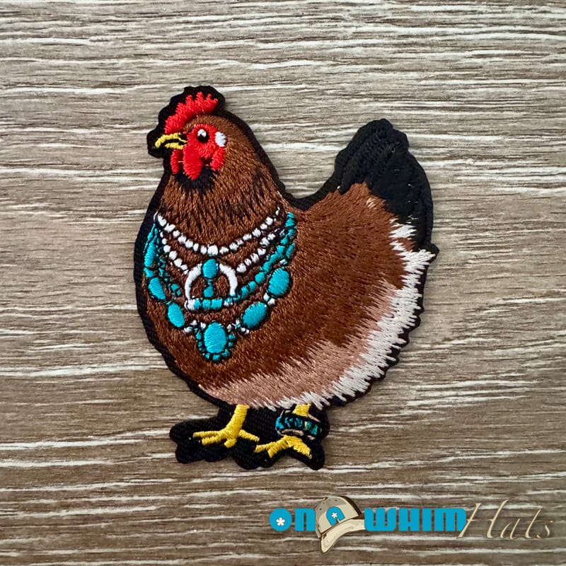 On A Whim Hats Western Chicken Iron-On Patch