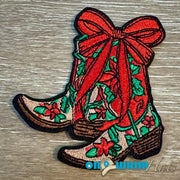 On A Whim Hats Western Christmas Iron-On Patch