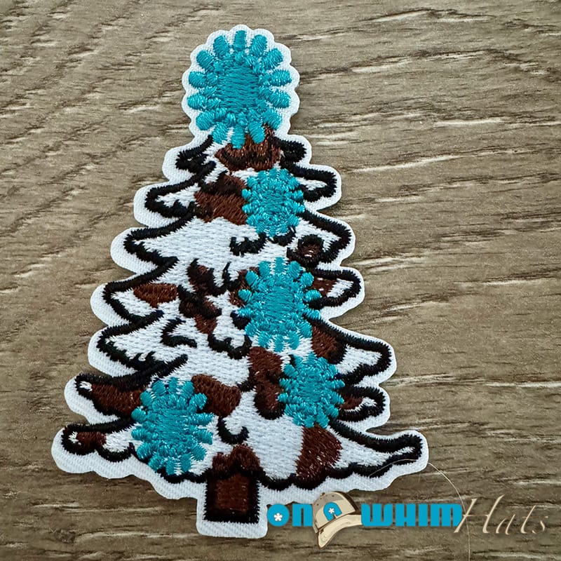 On A Whim Hats Western Christmas Tree Iron-On Patch