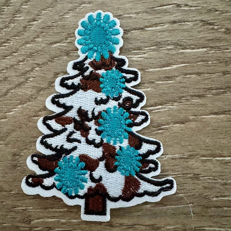 On A Whim Hats Western Christmas Tree Iron-On Patch