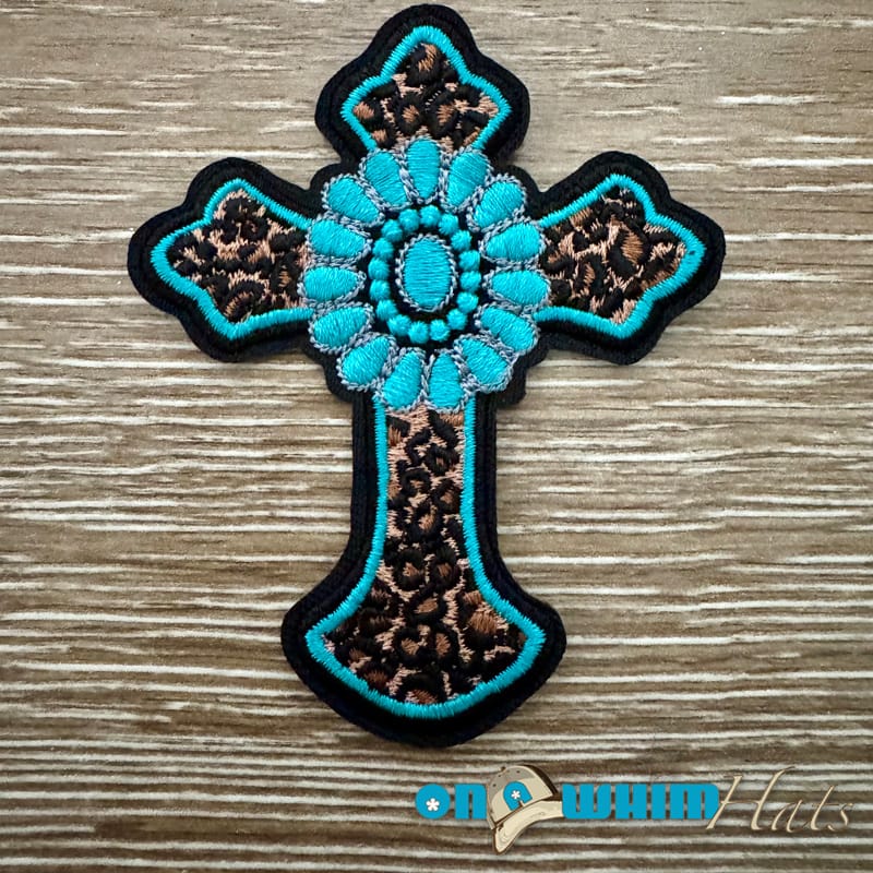 On A Whim Hats Western Cross Iron-On Patch
