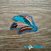 On A Whim Hats Western Feather Iron-On Leather Patch