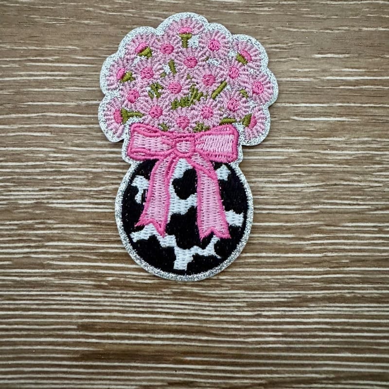 On A Whim Hats Western Flower Arrangement Iron-On Patch