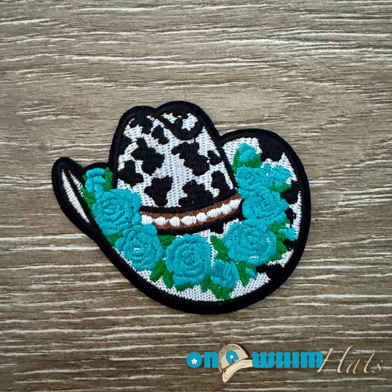 On A Whim Hats Western Flower Hat Iron-On Patch
