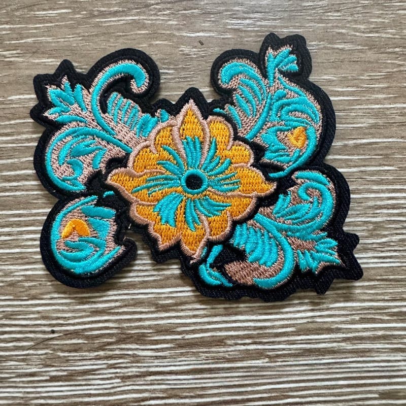 On A Whim Hats Western Flower Iron-On Patch