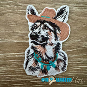 On A Whim Hats Western German Shepard Iron-On Patch